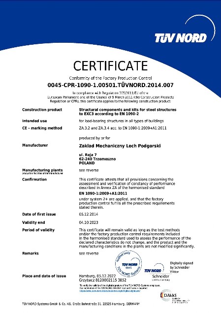 Certificate ZMLP